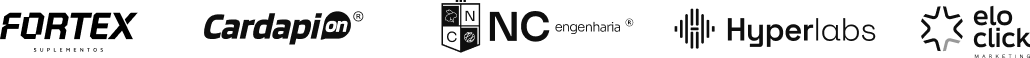 Partner brands: FORTEX, Cardapio, NC engenharia, Hyperlabs, eloclick