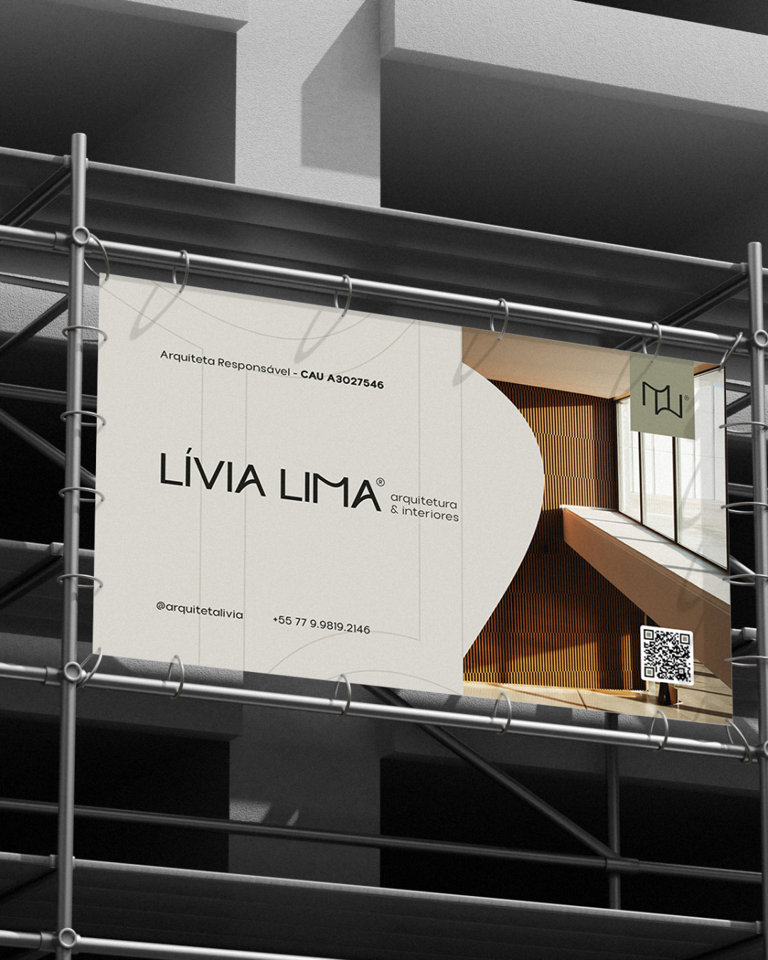 Lívia Lima Arquitetura - Banner de obra com identidade visual profissional